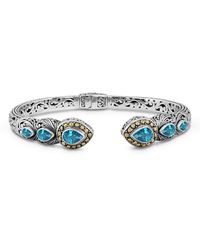 DEVATA - Sterling Silver London Blue Topaz Cuff Bracelet - Lyst