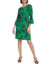 Tommy Hilfiger - Camille Floral Bell Sleeve Jersey Shift Dress - Lyst