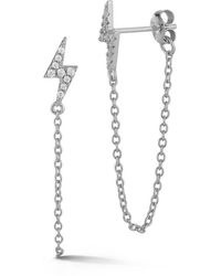 Glaze Jewelry - Cubic Zirconia Bolt Chain Drop Earrings - Lyst