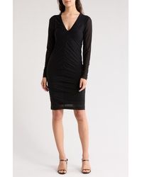 BOSS - Jersey Long Sleeve Sheath Dress - Lyst