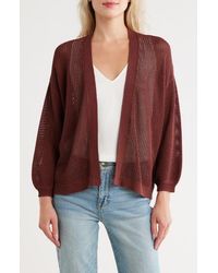 Nordstrom - Open Stitch Front Cotton Cardigan - Lyst