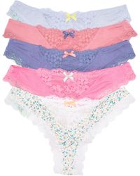 Honeydew Intimates - Willow 5-pack Lace Trim Thongs - Lyst