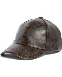 Steve Madden - H-Anna Distressed Faux Leather Baseball Cap - Lyst