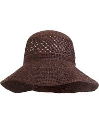 Bruno Magli - Straw Crochet Packable Floppy Hat - Lyst