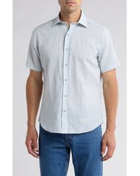 David Donahue - Neat Casual Short Sleeve Button-up Shirt - Lyst
