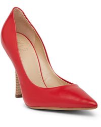 Guess Carrie Pointed Leather Pump - Red