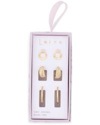 Leith - 3-Pack Fluted Assorted Earrings - Lyst