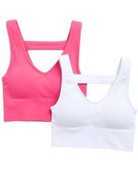90 Degrees - Bianca 2-Pack V-Neck Rib Seamless Bralettes - Lyst