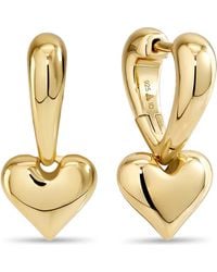 DEVATA - Sweet Heart Hoop Earrings - Lyst