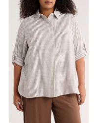 Max Studio - Stripe Popover Tunic - Lyst