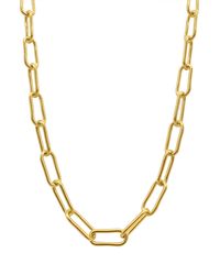 Adornia - 14k Gold Plated Water Resistant Paper Clip Chain Necklace - Lyst