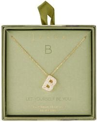 Leith - Pavé Cubic Zirconia Initial Pendant Necklace - Lyst