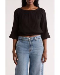 INDUSTRY REPUBLIC CLOTHING - Raglan Cotton Gauze Top - Lyst