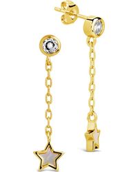 Sterling Forever - Deja Cubic Zirconia & Mother-Of-Pearl Star Drop Earrings - Lyst