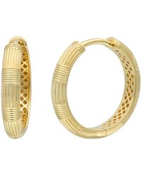 Bony Levy - 14k Gold Crosshatched Hoop Earrings - Lyst