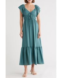 Blu Pepper - Sweatheart Neck Shirred Maxi Dress - Lyst