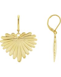 Rebel - Feathered Heart Drop Earrings - Lyst