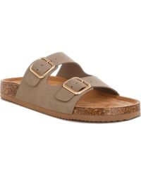LONDON RAG Gloriosa Double Strap Slide Sandal in Metallic | Lyst