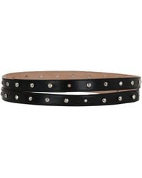 McQueen - Studded Double Wrap Leather Belt - Lyst