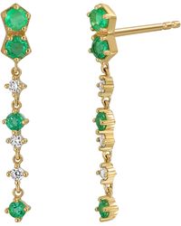 Bony Levy - El Mar Diamond & Emerald Drop Earrings - Lyst