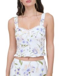 Blu Pepper - Floral Ruffle Hem Woven Top - Lyst