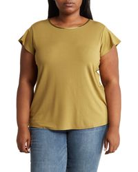 Tahari - Flutter Cap Sleeve T-shirt - Lyst