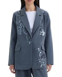 NVLT - Sequin Embellished Single Button Blazer - Lyst