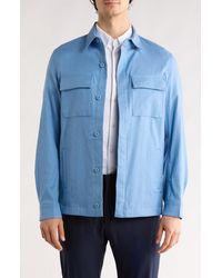 Bugatchi - Linen & Cotton Button-Up Shirt Jacket - Lyst
