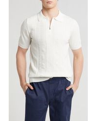 T.R. Premium - Textured Sweater Knit Zip Polo - Lyst
