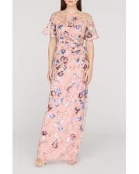 JS Collections - Alisa Sequin Embellished Short Sleeve Column Gown - Lyst