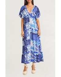 The Good Journey - Flutter Sleeve Empire Waist Maxi Dress - Lyst