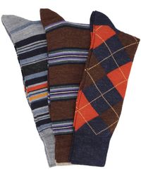 Lorenzo Uomo - Assorted 3-pack Italian Merino Wool Crew Socks - Lyst