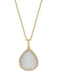 Effy - 14k Yellow Gold Mother-of-pearl & Diamond Pendant Necklace - Lyst
