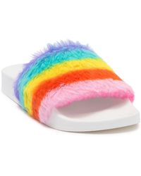 balenciaga fluffy faux fur slides