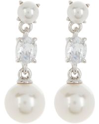 Nadri - Emilia Cz & Imitation Pearl Drop Earrings - Lyst