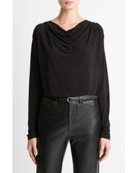 Vince - Matte Jersey Cowl-Neck Top - Lyst