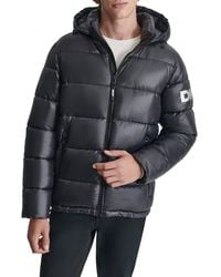 DKNY - Hooded Nylon Puffer Jacket - Lyst