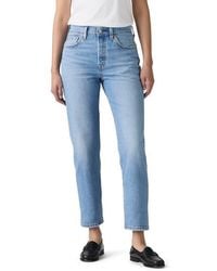 Levi's - 501 High Waist Crop Straight Leg Jeans - Lyst