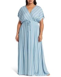 west kei strapless stripe maxi dress