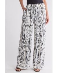 Nordstrom - Tie Front Satin Wide Leg Pants - Lyst