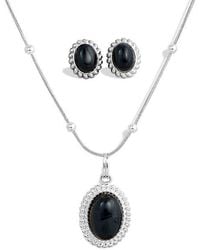 Savvy Cie Jewels - Boxed Onyx Stud Earrings & Pendant Necklace Set - Lyst