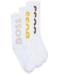 BOSS - 3-Pack Logo Ribbed Crew Socks - Lyst