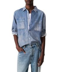 Rag & Bone - Miramar Cpo Faux Denim Cotton Terry Button-Up Shirt - Lyst