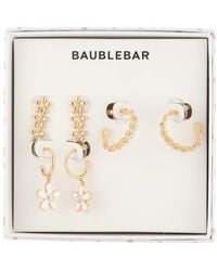 BaubleBar Rachel Flower Stud Earrings in White | Lyst