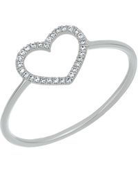 Bony Levy Icon 18k White Gold Diamond Open Heart Ring - Multicolor