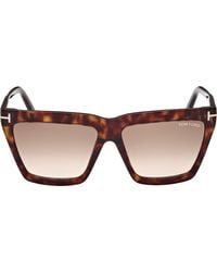 Tom Ford - Eden 56Mm Gradient Geometric Sunglasses - Lyst