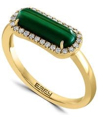 Effy - 14K, Diamond & Malachite Ring - Lyst