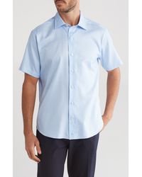 David Donahue - Print Cotton Short Sleeve Button-up Shirt - Lyst