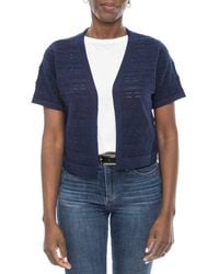 Nina Leonard - Pointelle Stitch Short Sleeve Bolero - Lyst