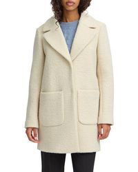 Ichi - Bouclé Wool Blend Coat - Lyst